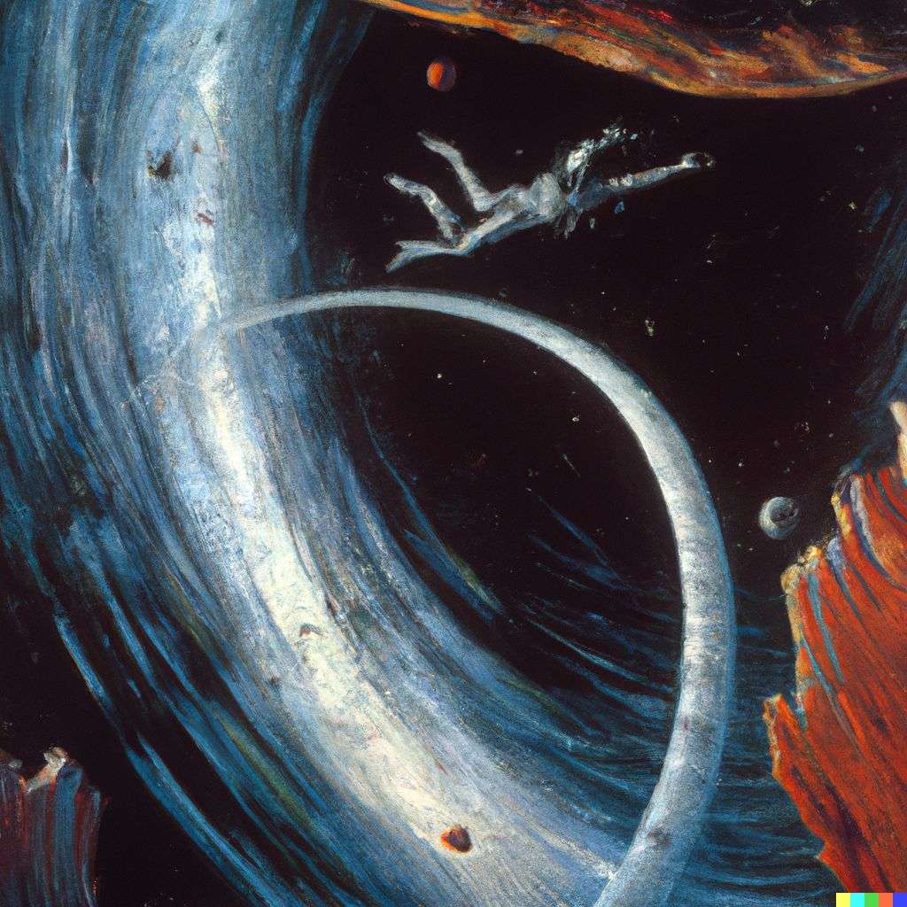 the discovery of gravity, painting by Bruce Pennington